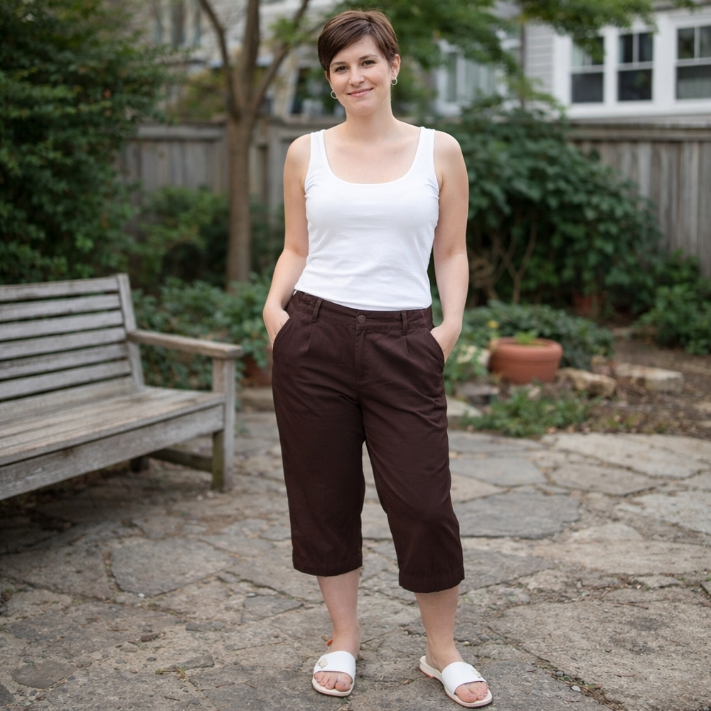 Dockers Dark Brown Cropped Pants with Pockets New with Tags